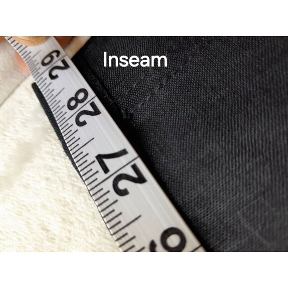 Perry Ellis 42x30 Linen Roll Tab Hem Casual Coastal Vacation Pants Black Pockets - Picture 9 of 9